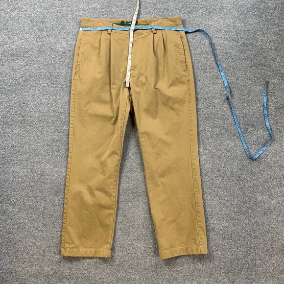 Orvis Pants Mens 35 Earth Pleated Front Straight Leg Chino Relaxed Fit Trousers - Picture 6 of 13
